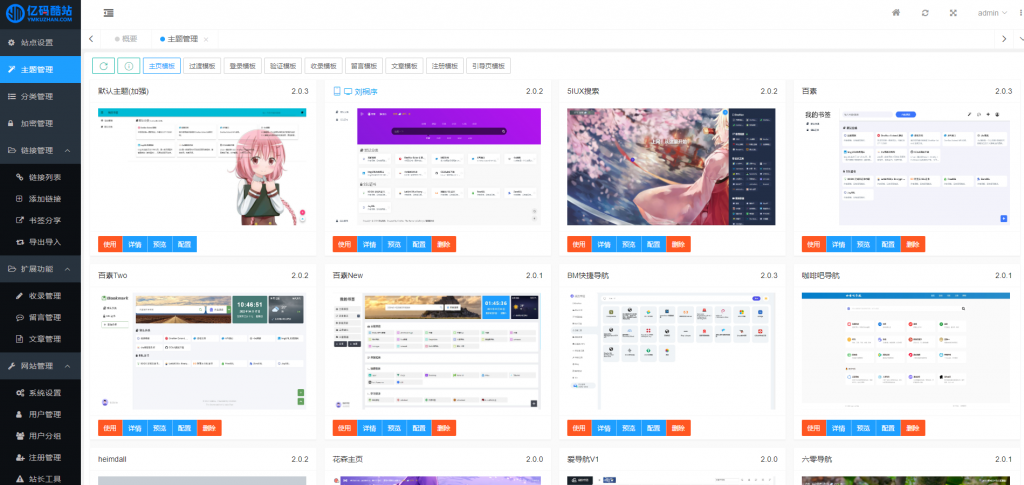 TwoNav网址导航系统源码/导航网源码/免授权/内置多套模板-美团吧
